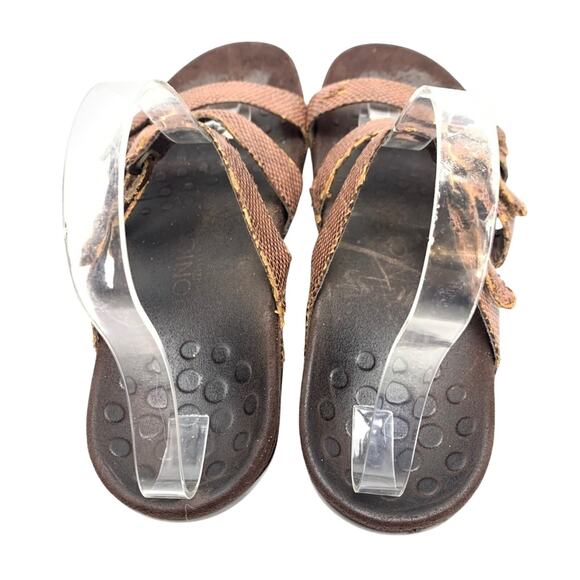 Vionic Aubrey Slip On Snake Print Slides Brown Sandals Flip Flops Casual Shoes 9 - Picture 11 of 16